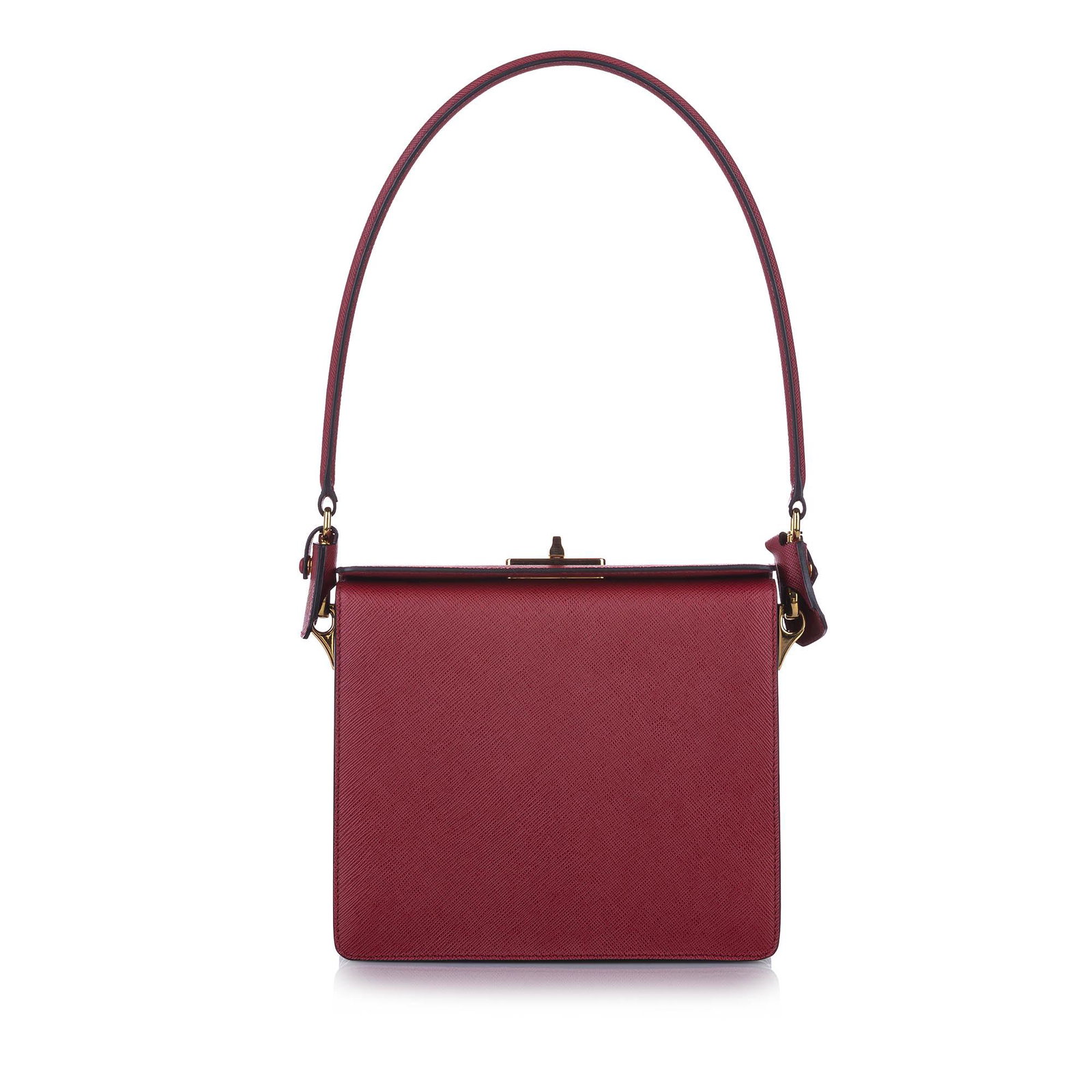 Authentic Prada Saffiano Begonia Handbag: This handbag features a leather body a rolled leather handle a top turn lock closure and interior zip and slip pockets. Brand: Prada Model: Saffiano Begonia Handbag Origin: ITALY Category: Handbag Col