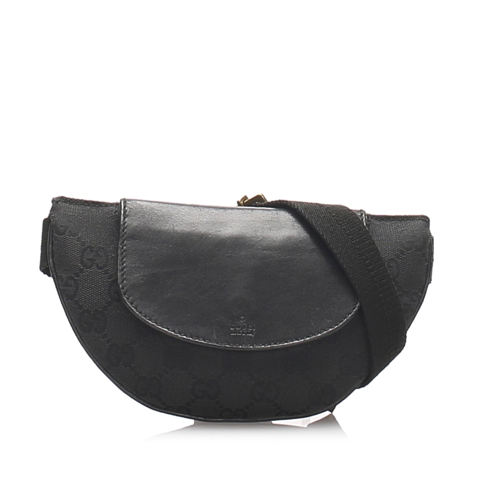 Authentic Gucci GG Canvas Belt Bag: This belt bag features a canvas body a flat strap a front flap with a magnetic closure and an interior slip pocket. Brand: Gucci Model: GG Canvas Belt Bag Origin: Italy Category: Belt Bag Color: Black