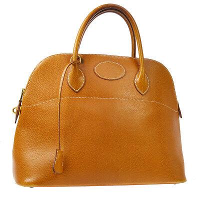 Authentic HERMES Hand Bag: Brand: HERMES Model: Hand Bag Country of Origin: France Material: Veau Porc Color: Brown Size (Inch): W 13.8 x H 10.6 x D 5.5 " Handle Drop. 3.9 " Size (CM): W 35.0 x H 27.0 x D 14.0 cm Handle Drop. 1