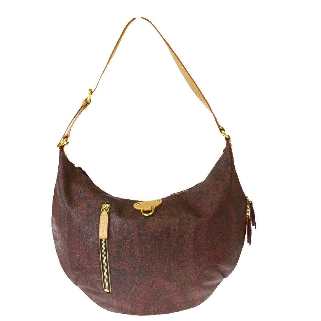 Authentic ETRO Shoulder Bag: Brand: ETRO Model: Shoulder Bag Country of Origin: Italy Material: PVC Leather Color: Bordeaux Size (Inch): W15.7X H10.6X D3.9" Size (CM): W40X H27X D10Cm All Bidhaus items come with a 100 % money-bac