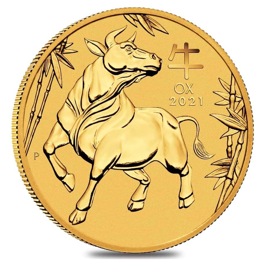 2021 1/20 oz Gold Lunar Year of The Ox BU Australia: You are bidding on the total lot which includes 1 of the following item: 2021 1/20 oz Gold Lunar Year of The Ox BU Australia Perth Mint In Cap The 2021 1/20 oz Gold Lunar Year of The Ox BU Australia P