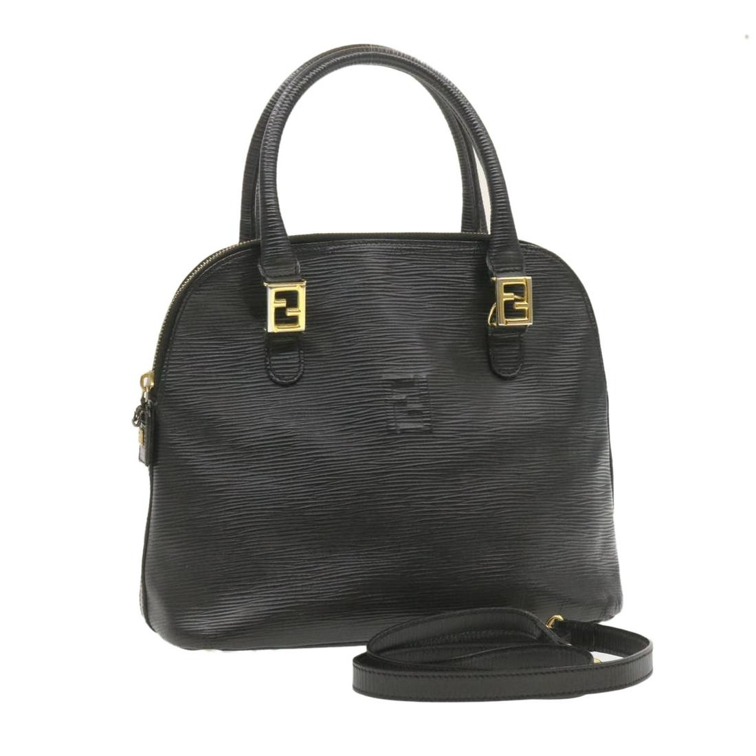 Authentic FENDI Hand Bag Shoulder Bag 2way Black: Brand: FENDI Style: Shoulder Bag Material: Leather Color: Black Made In: Italy Size (Inches): W11.02 x H9.84 x D4.72inch / Shoulder Drop 18.89-0inch(Approx) Exterior Condition: Leather : lose shap