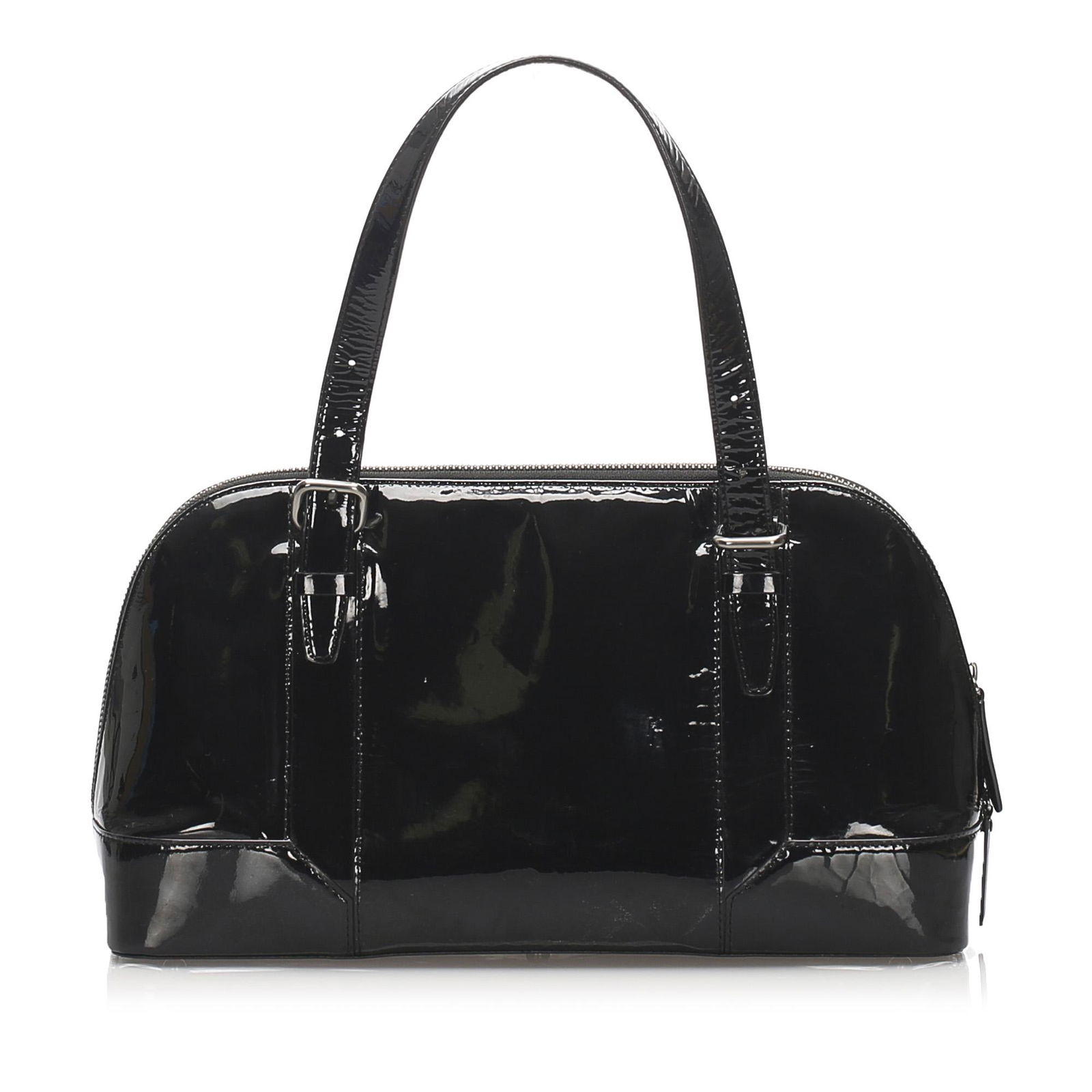Authentic Burberry Patent Leather Shoulder Bag: This shoulder bag features a patent leather body flat leather straps a top zip closure and interior zip and slip pockets. Brand: Burberry Model: Patent Leather Shoulder Bag Origin: United Kingdom Cate