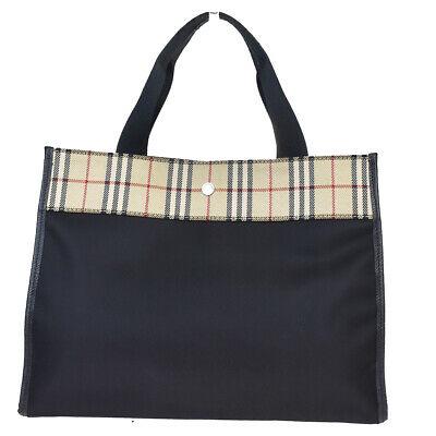 Authentic BURBERRY Handbag: Brand: BURBERRY Model: Handbag Country of Origin: Unknown Material: Nylon Color: Black Size: 26Cm X 34Cm X 11Cm / 10.23 X 13.38 X 4.33 Handle Drop 13Cm / 5.11 All Bidhaus items come with a 100