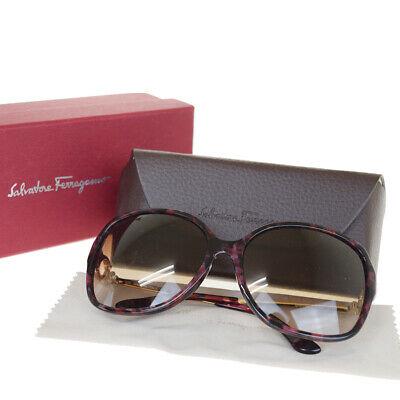 Authentic SALVATORE FERRAGAMO Sunglasses: Brand: SALVATORE FERRAGAMO Model: Sunglasses Country of Origin: Italy Material: Metal & Plastic Color: Bordeaux Size (Inch): W2.2X H2X D0" Size (CM): W5.5X H5X D0Cm All Bidhaus items come with a 100 %