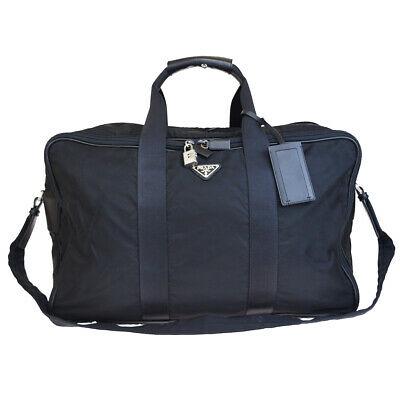 Authentic PRADA Shoulder Bag: Brand: PRADA Model: Shoulder Bag Country of Origin: Italy Material: Leather Color: Black Size (Inch): W20.1X H12.2X D11.8" Size (CM): W51X H31X D30Cm All Bidhaus items come with a 100 % money-back aut
