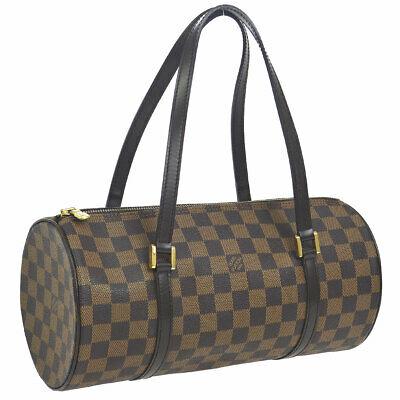 Authentic LOUIS VUITTON Hand Bag: Brand: LOUIS VUITTON Model: Hand Bag Country of Origin: France Material: Damier Canvas Leather Color: Brown Size (Inch): W 12.2 x H 5.9 x D 5.9 " Handle Drop. 8.3 " Size (CM): W 31.0 x H 15.0 x D 15.0