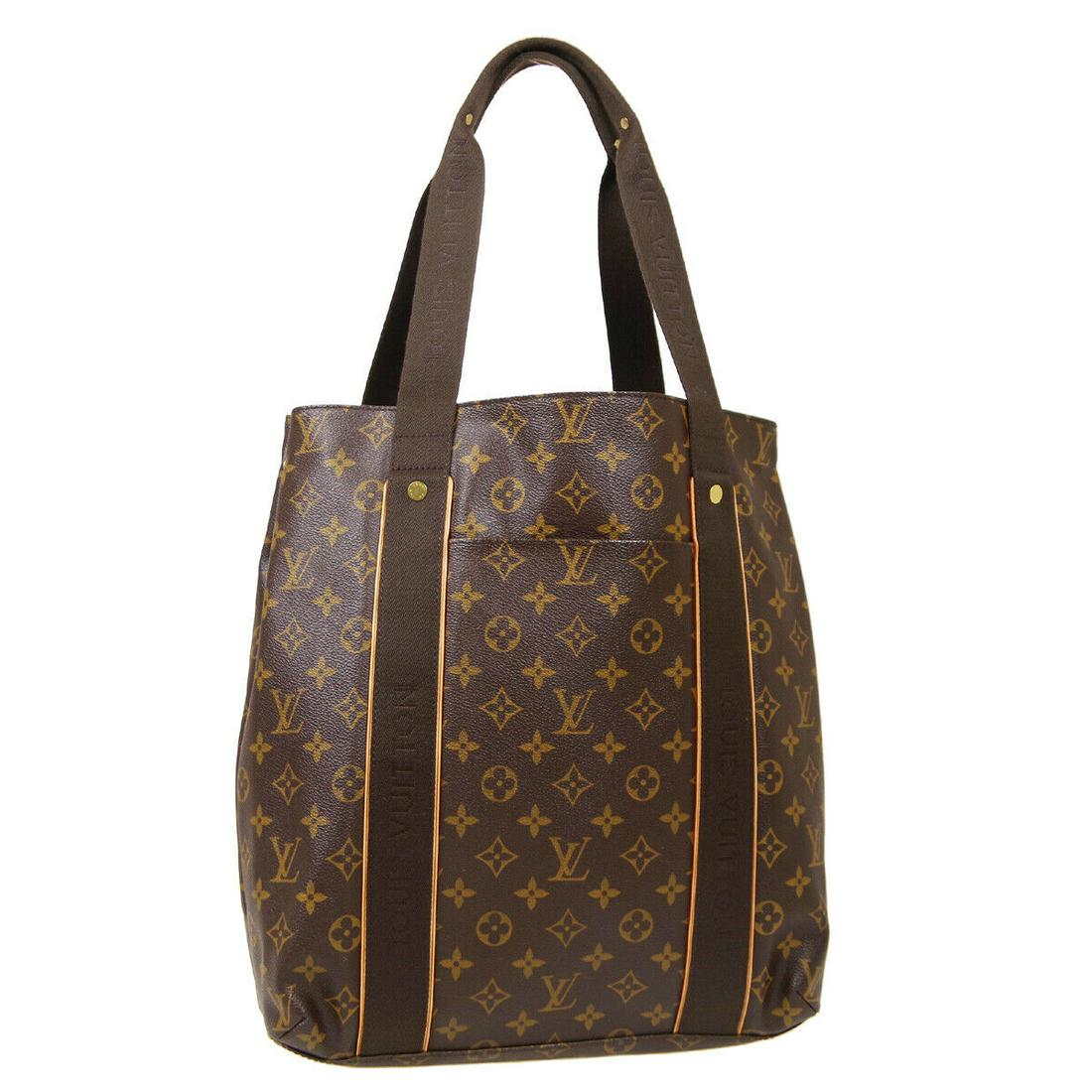 Authentic LOUIS VUITTON Monogram Tote: Brand: LOUIS VUITTON Model: Monogram Tote Country of Origin: France Material: Canvas Color: Brown Size (Inch): W 12.6 x H 14.2 x D 3.5 " Strap Drop. 9.1 " Size (CM): W 32.0 x H 36.0 x D 9.0 cm Strap D