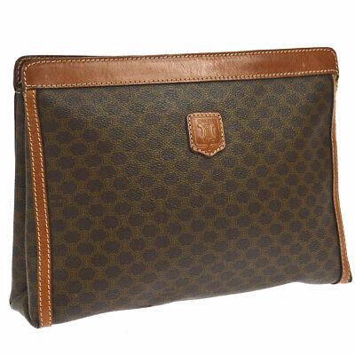 Authentic CELINE Logos Clutch Pouch: Brand: CELINE Model: Logos Clutch Pouch Country of Origin: Italy Material: PVC Color: Brown Size (Inch): W 11.0 x H 7.9 x D 2.8 " Size (CM): W 28.0 x H 20.0 x D 7.0 cm All Bidhaus items come with a 10