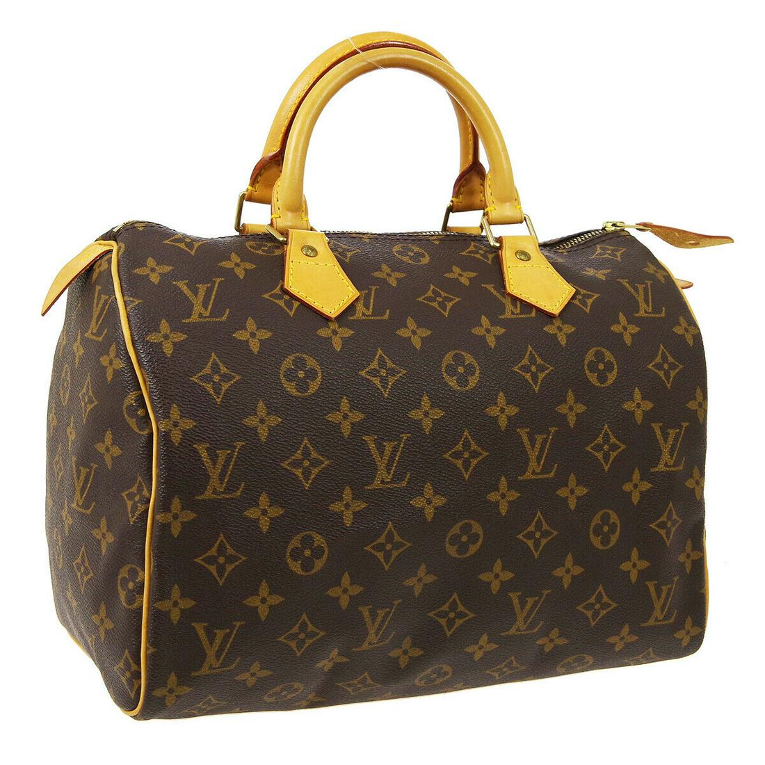 Authentic LOUIS VUITTON Monogram Double Handles: Brand: LOUIS VUITTON Model: Monogram Double Handles Country of Origin: France Material: Canvas Color: Brown Size (Inch): W 11.8 Ã— H 8.5 Ã— D 6.9 " Handle Drop. 3.5 " Size (CM): W 30.0 Ã— H 2