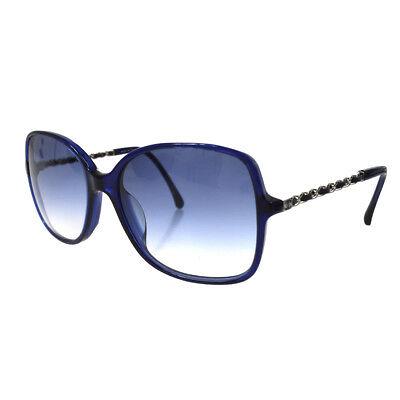 Authentic CHANEL Sunglasses: Brand: CHANEL Model: Sunglasses Country of Origin: Italy Material: Plastic Color: Blue Size (Inch): (Inch):Lens . W 2.4 Ã— H 2.2 " Frame. Width. 5.3 " Temple. 4.7 " 57â–¡17 Size