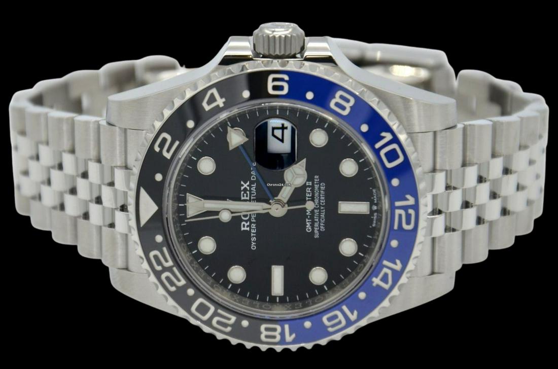 Authentic Rolex GMT-Master II New 2020: Basic Info Listing number: 8NJVG2 Brand: Rolex Model: GMT-Master II Reference number: 126710BLNR Movement: Automatic Case material: Steel Bracelet material: Steel Year of production 2020 Condition New