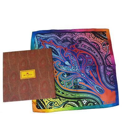 Authentic ETRO Scarf: Brand: ETRO Model: Scarf Country of Origin: Italy Material: 100% Silk Color: Rainbow Size (Inch): W16.5 X H16.5 X D0"Size (CM): W42 X H42 X D0Cm All Bidhaus items come with a 100 % money-back authenti