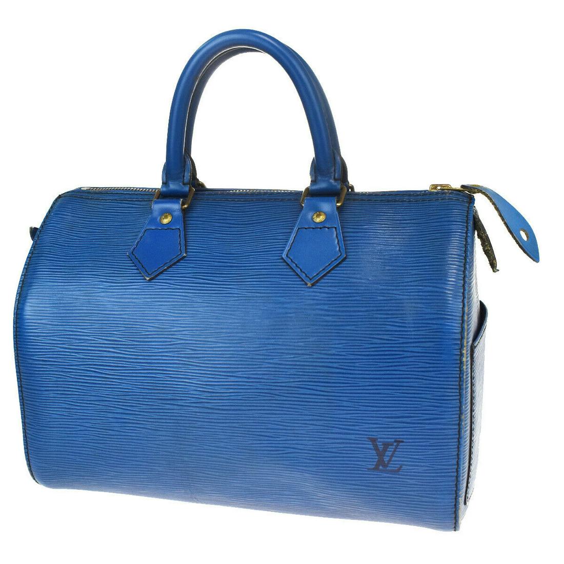 Authentic LOUIS VUITTON Hand Bag: Brand: LOUIS VUITTON Model: Hand Bag Country of Origin: Material: Epi Leather Color: Blue Size (Inch): W 10.6 X H7.5 X D 5.9 "Size (CM): W 27 X H19 X D15 Cm All Bidhaus items come with a 100 % money-b