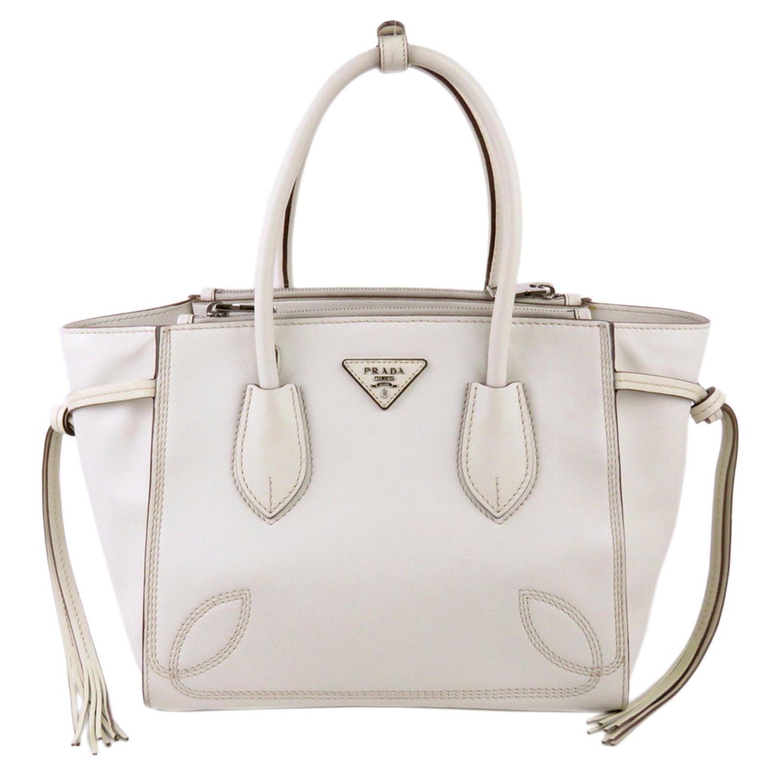 Authentic Prada City Sport Twin Satchel: The City Sport satchel features a leather body, rolled leather handles, a detachable flat leather strap, an open top, top zip compartments, and interior zip and slip pockets.Brand: Prada Model: City S
