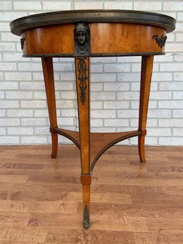 John Widdicomb Empire Style Gueridon Side Table or: John Widdicomb Empire Style Gueridon Side Table or Center Table Empire style wood and marble gueridon table by John Widdicomb. The piece was made in the 20th century and comes with a green marble top.