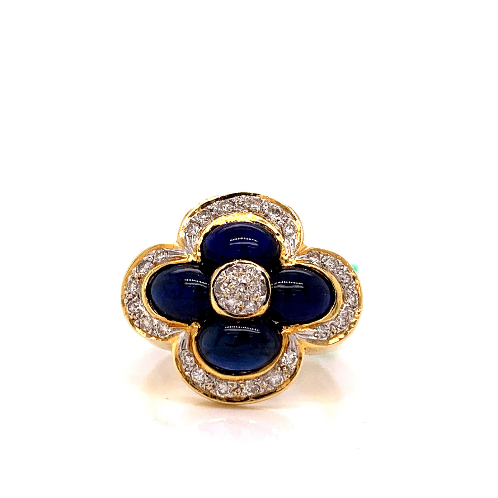 RING FSH 18KY 9.50g 4 Sapphire 4.55tw: Jewelry Type : Ring Jewelry Style : Fashion Metal Type : 18KY Metal Weight : 9.50 g Side Stone 1 : Stone Type : Sapphire Side Stone 1 : Stone Weight : 4.55 Side Stone 1 : Quantity : 4.00 Side Stone 2 