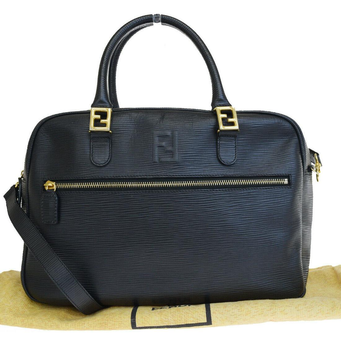 Authentic FENDI Shoulder Hand Bag: Brand: FENDI Model: Shoulder Hand Bag Country of Origin: Material: Leather Color: Black Size (Inch): W13.4X H9.1X D3.9"Size (CM): W34X H23X D10Cm All Bidhaus items come with a 100 % money-back authent