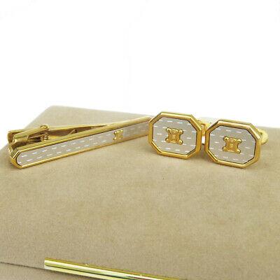 Authentic CELINE Cufflink Tie Pin Set: Brand: CELINE Model: Cufflink Tie Pin Set Country of Origin: Unknown Material: Color: Gold Size: N/A All Bidhaus items come with a 100 % money-back authenticity guarantee. ALL SALES ARE FINAL. Please