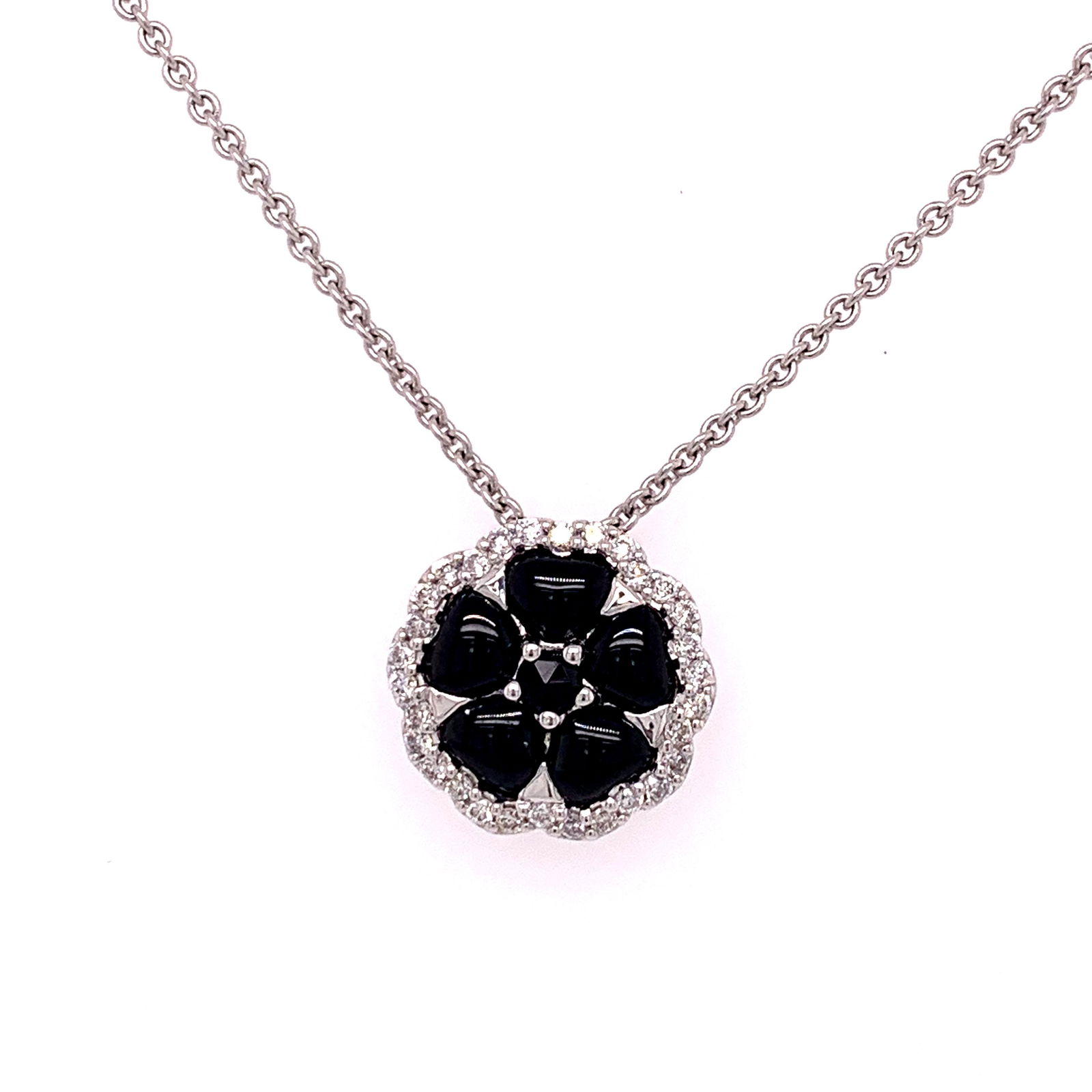 Crivelli Pendant: Jewelry Type : Pendant Jewelry Style : Pendant with Chain Metal Type : 18KW Length : 16.00 Brand : Crivelli Side Stone 1 : Stone Type : Diamond Side Stone 1 : Shape : Round Side Stone 1 : Stone Weight