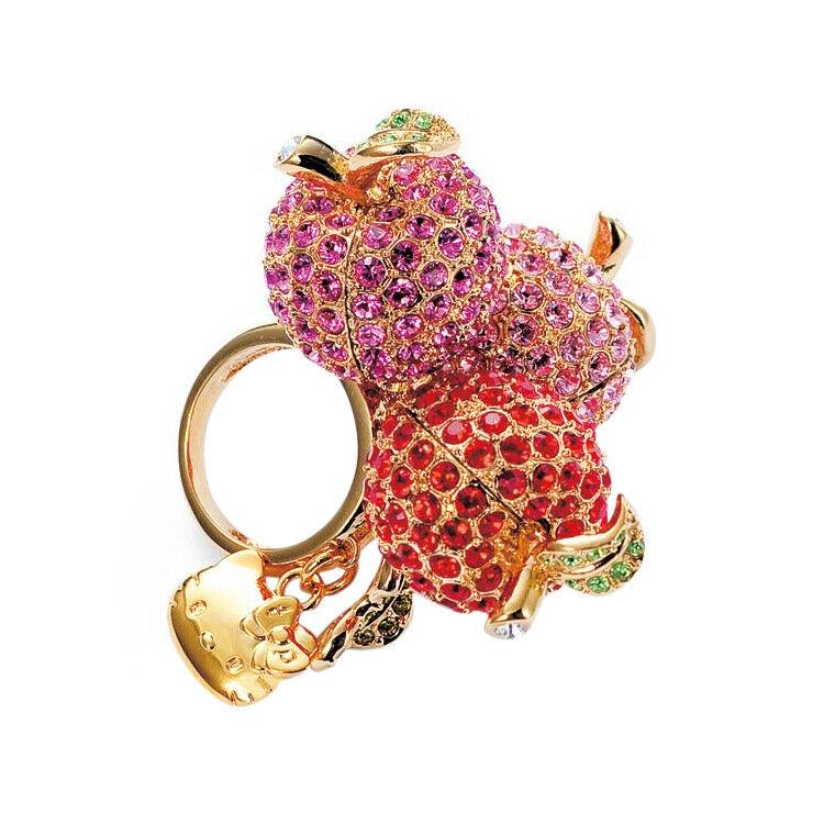 Authentic Sanrio Ring Hello Kitty x tinkpink Apple Ring: Condition: New Materials: Brass (gold coating) crystal glass What you see in the pictures is all you receive. Pictures have all the accessories of the item. All Bidhaus items come with a 100 % money-b