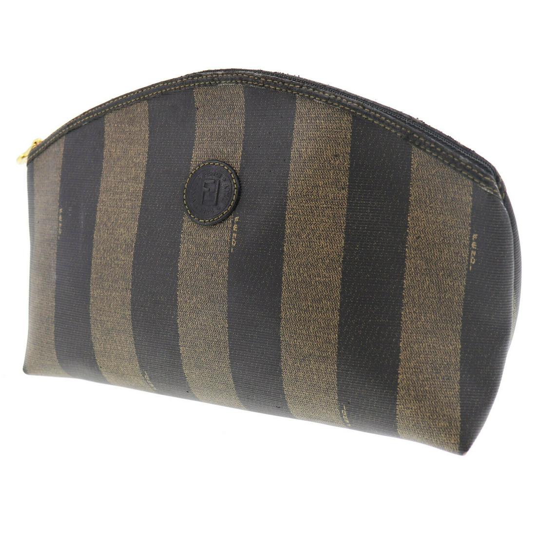 Authentic FENDI Pouch: Brand: FENDI Model: Pouch Country of Origin: Italy Material: Canvas Color: Gold Bag Length: 10.2 Bag Height: 7.0 Bag Depth: 3.7 All Bidhaus items come with a 100 % money-back authenticity guarantee. A