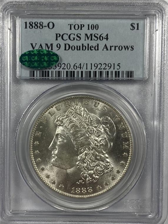 Morgan Silver Dollar: Morgan Silver Dollar Date: 1888 Cert: PCGS Grade: MS-64 CAC Mint: O Denomination: $1 All Bidhaus items come with a 100% money-back authenticity guarantee. ALL SALES ARE FINAL. Please refer to images c