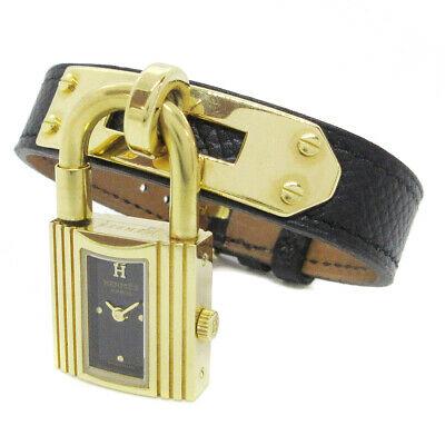 Authentic HERMES Kelly Non-Numeric Hour Marks: Brand: HERMES Model: Kelly Non-Numeric Hour Marks Country of Origin: Switzerland Material: Leather Color: Black Size (Inch): (Inch):Case: W 0.8 x H 1.5 " Wrist size: 6 - 7 Band width: 0.5 "</