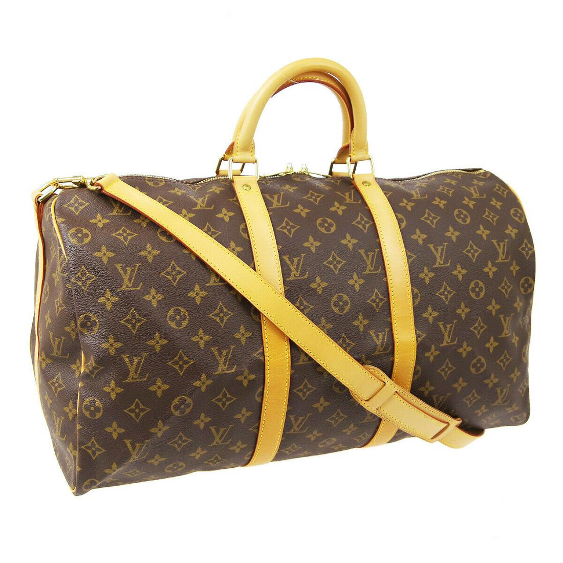 Authentic LOUIS VUITTON Monogram Double Handles: Brand: LOUIS VUITTON Model: Monogram Double Handles Country of Origin: France Material: Canvas Color: Brown Size (Inch): W 20.1 x H 11.4 x D 8.7 " Handle Drop. 3.9 " Strap Drop. 15.7 - 19.7 Size (CM):