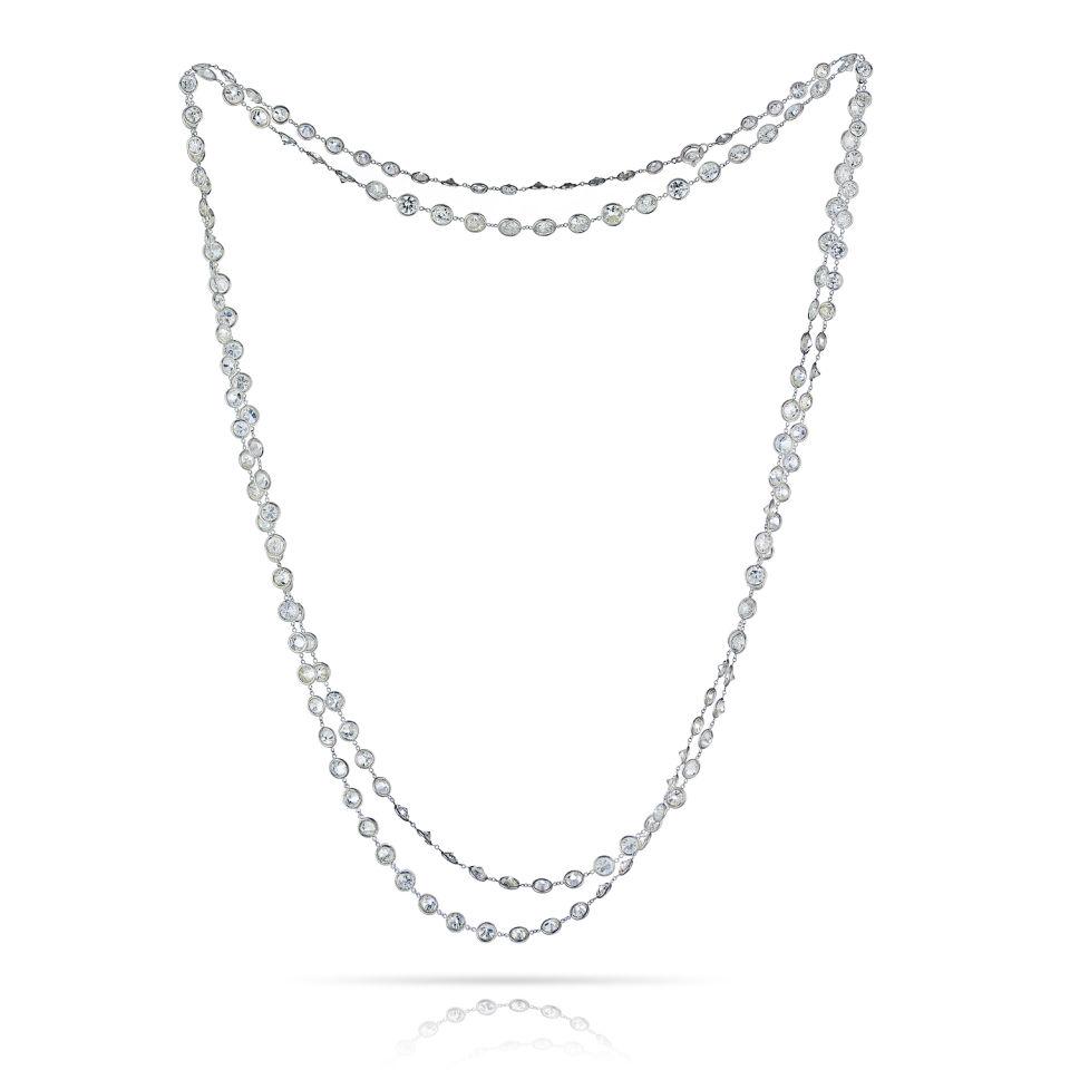 Platinum Dia's By Yar: Type: Dia s By Yard Metal: Platinum Grams: 25.7 Other Details: 33 Carats Old European Cut All Bidhaus items come with a 100% money-back authenticity guarantee. ALL SALES ARE FINAL