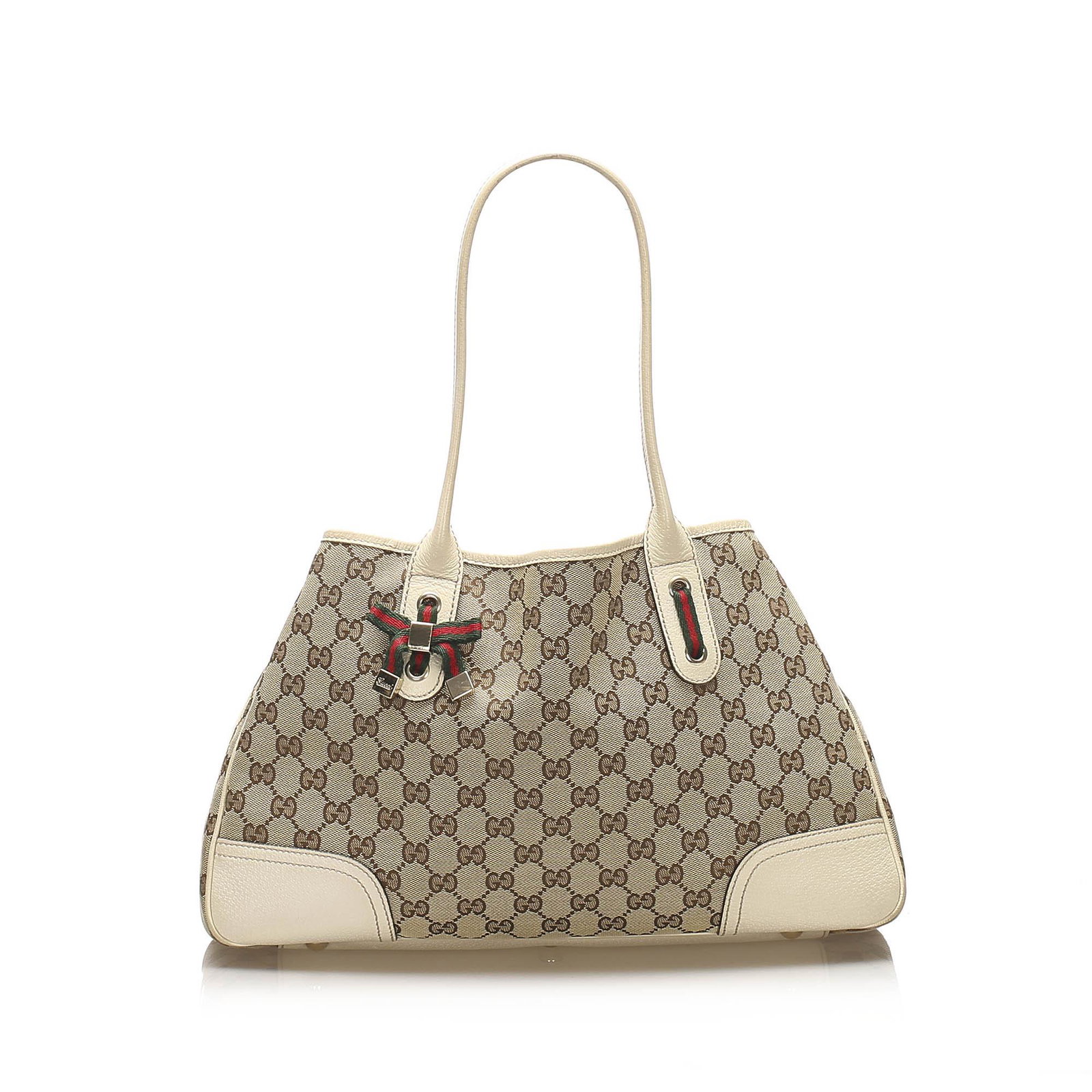 Authentic Gucci GG Canvas Princy Tote Bag: The Princy features a canvas body with leather trim rolled leather straps an open top and interior zip and slip pockets. Brand: Gucci Model: GG Canvas Princy Tote Bag Origin: Italy Category: Tote Bag 