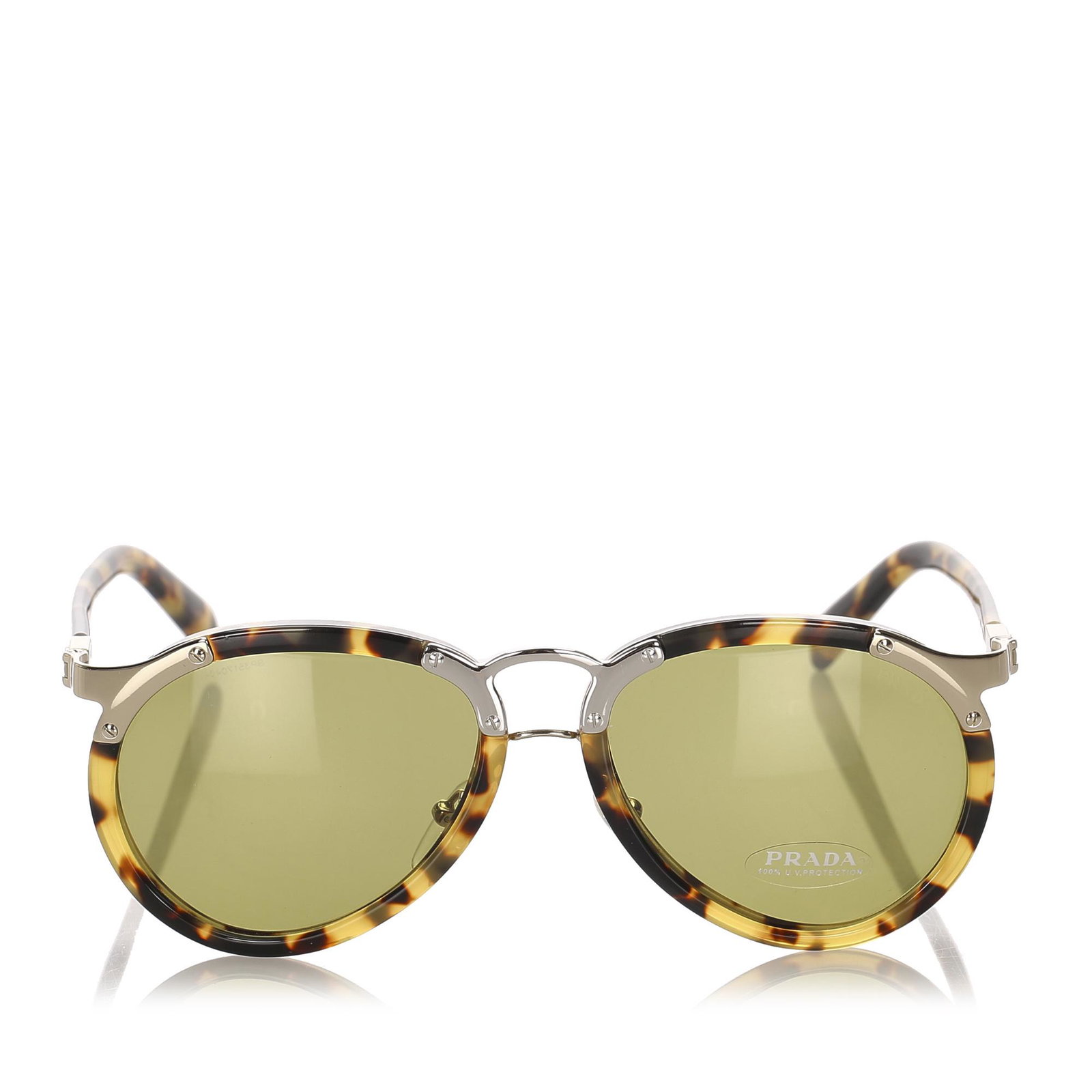Authentic Prada Aviator Tinted Sunglasses: These sunglasses feature an acetate body with tinted lenses. Brand: Prada Model: Aviator Tinted Sunglasses Origin: Italy Category: Sunglasses Color: Brown x Multi Style: Others Material: Plastic x Oth