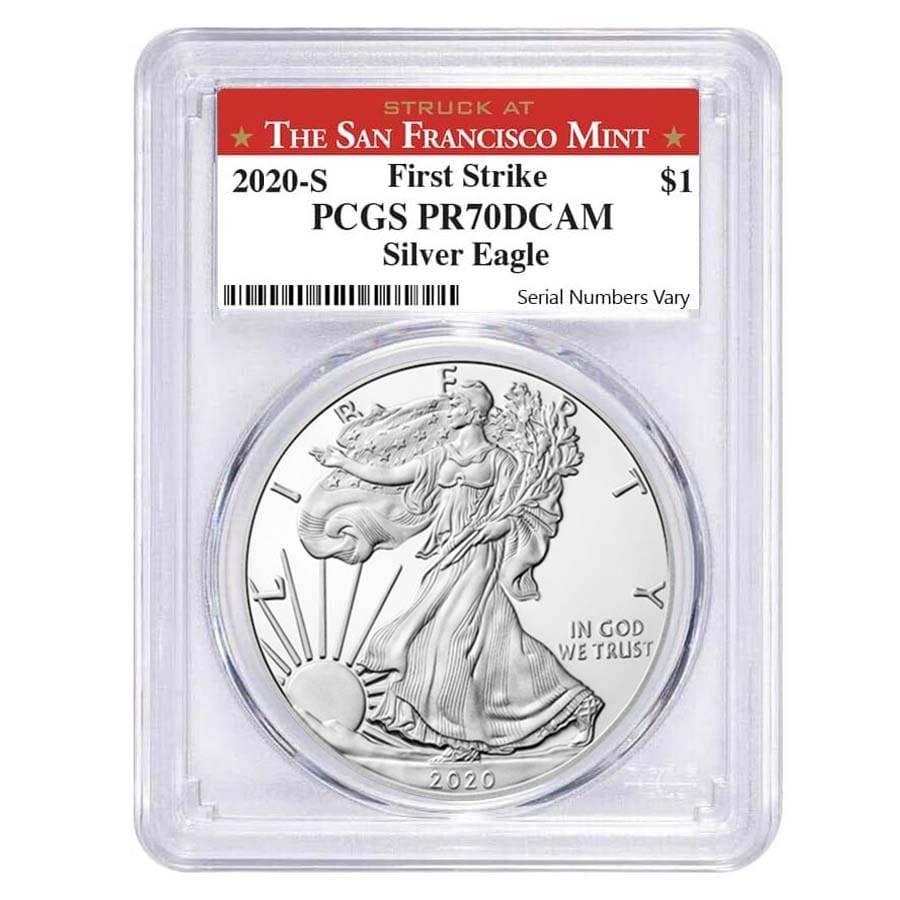 2020-S 1 oz Proof Silver American Eagle PCGS PF 70 DCAM: You are bidding on the total lot which includes 1 of the following item: 2020-S 1 oz Proof Silver American Eagle PCGS PF 70 DCAM First Strike (SF Label) Now available for purchase from Bidhaus the new
