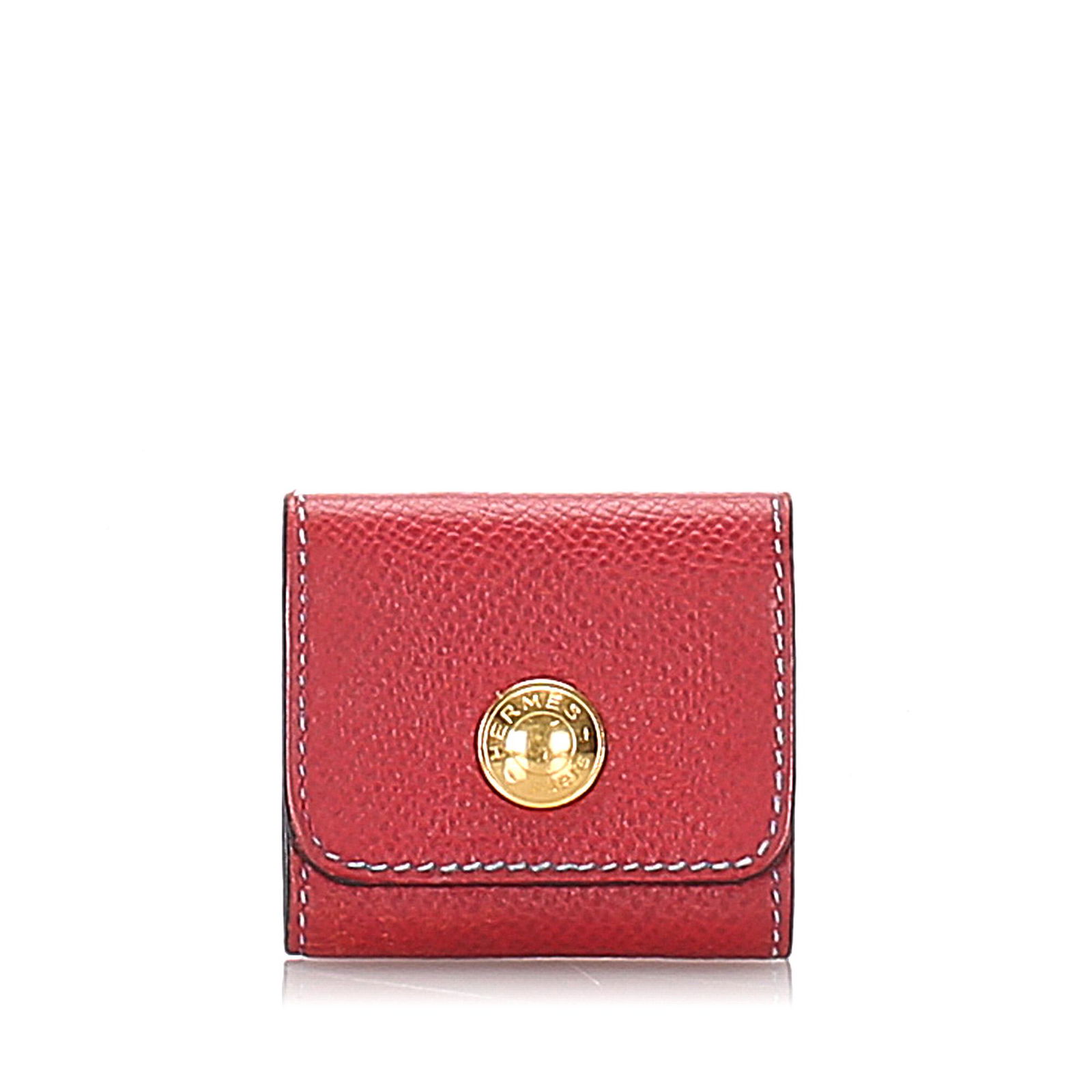 Authentic Hermes Mini Post-It Holder: The Mini Post-It Holder features a leather body with gold-tone metal snap closure. Brand: Hermes Model: Mini Post-It Holder Origin: FRANCE Category: Other SLG Color: Pink x Blue Style: Others Material