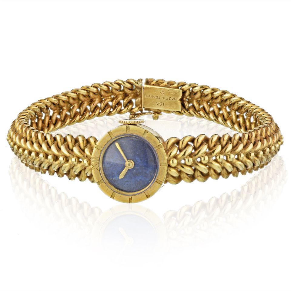 Authentic Van Cleef & Arpels Van Cleef & Arpels: Type: Vintage Watches Brand: Van Cleef & Arpels Metal: 18K Yellow Gold Grams: 38 Other Details: Round Blue Lapis Dial Ladies All Bidhaus items come with a 100% money-back authenticity guarantee. ALL S