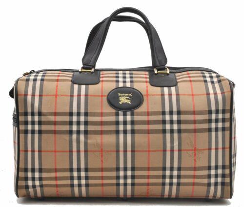 Authentic BURBERRY Boston Bag: Brand: BURBERRY Model: Boston Bag Country of Origin: Material: Canvas Color: Brown/Beige Bag Length: 17.9inches (45.5cm) Bag Height: 9.4inches (24cm) Bag Depth: 9.3inches (23.5cm) All Bidhaus items co