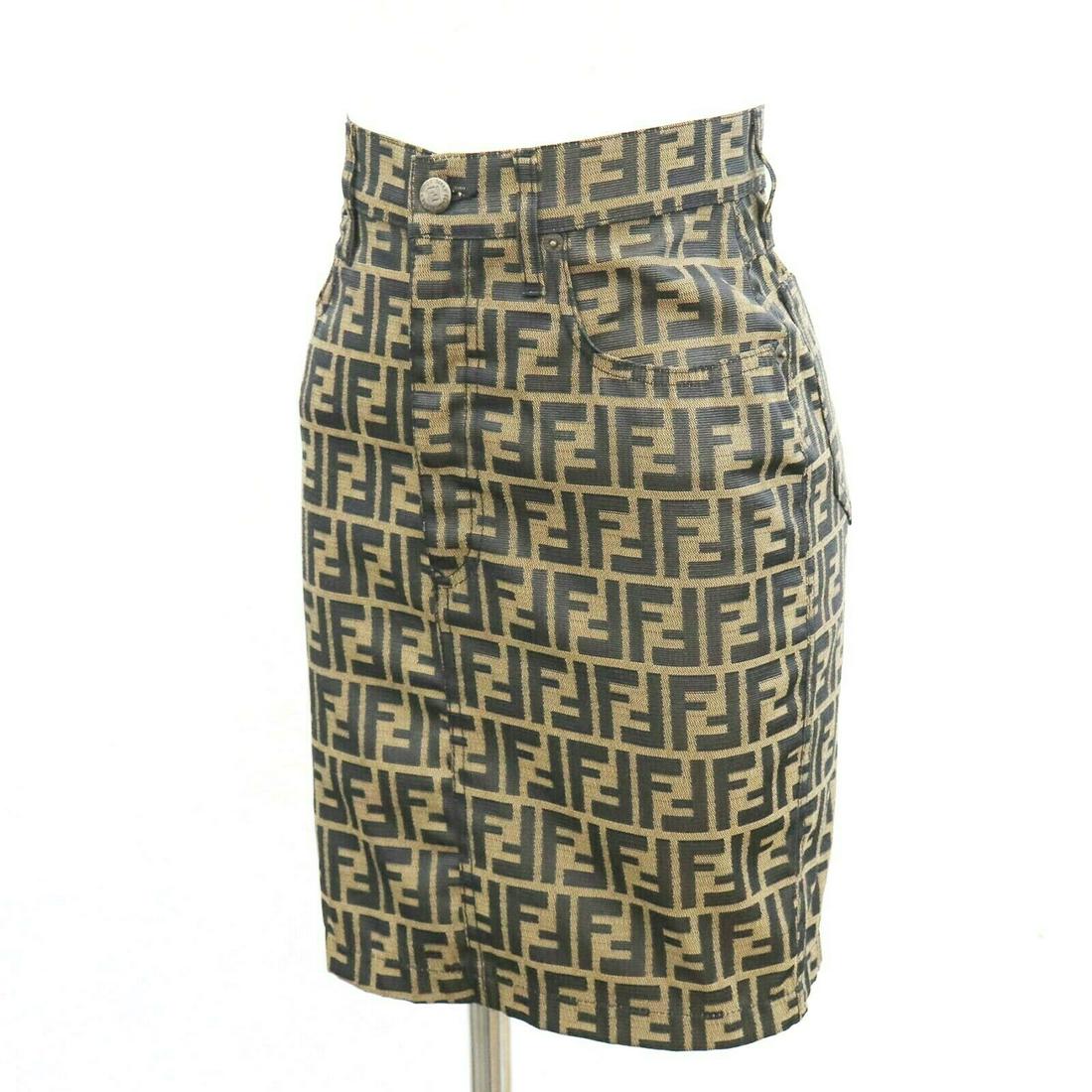 Authentic FENDI Pencil: Brand: FENDI Model: Pencil Country of Origin: Italy Material: 70%Polyester 30% Cotton Color: Black Brown Size (inch): 24 All Bidhaus items come with a 100 % money-back authenticity guarantee. ALL SALE
