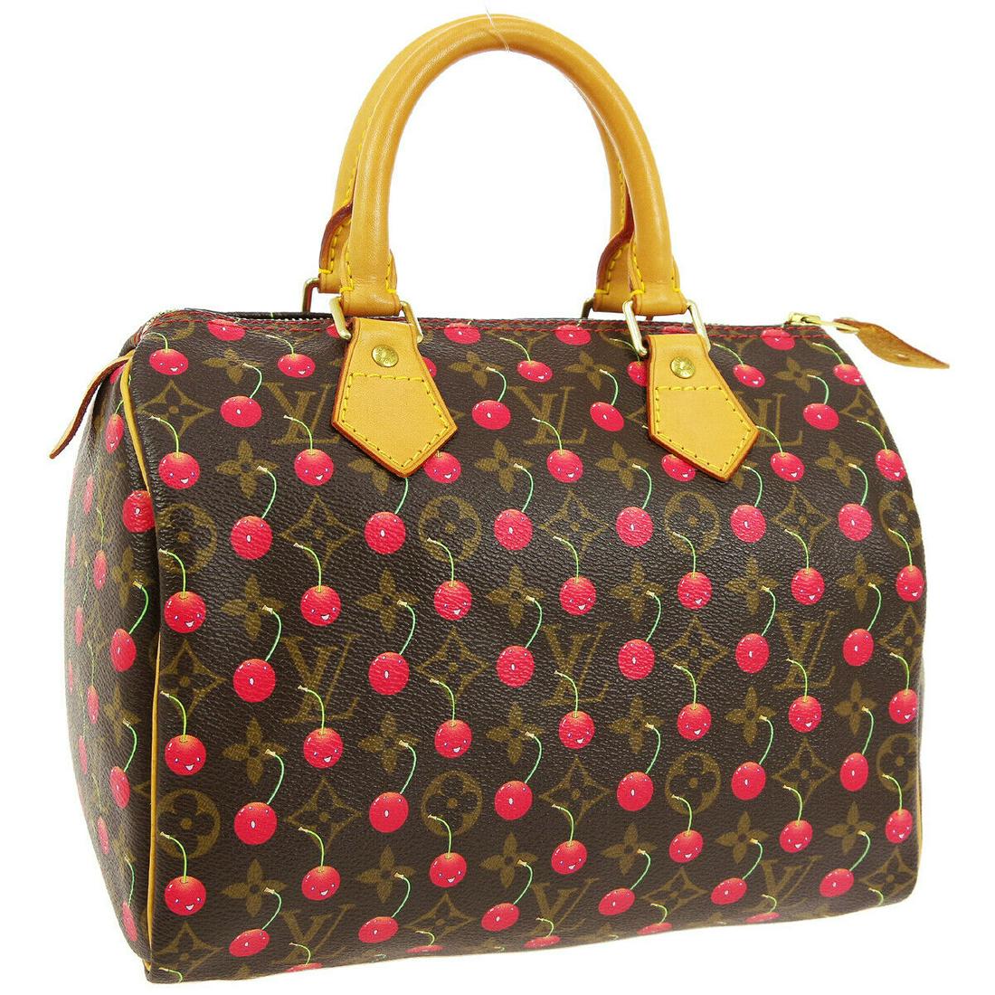 Authentic LOUIS VUITTON Speedy 25 Hand Bag: Brand: LOUIS VUITTON Model: Speedy 25 Hand Bag Country of Origin: France Material: Canvas Color: Brown Red Size (Inch): W 10.2 x H 7.5 x D 5.9 " Handle Drop. 3.5 " Size (CM): W 26.0 x H 19.0 x D 15.0 