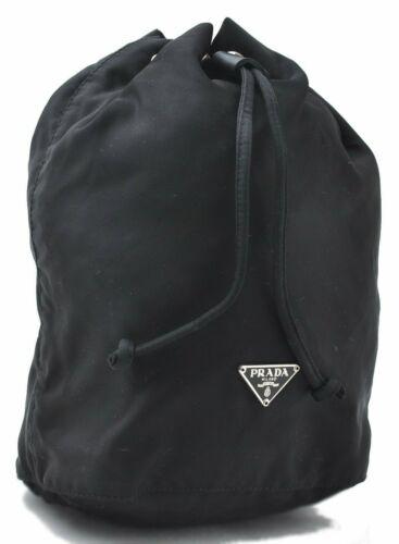 Authentic PRADA Pouch: Brand: PRADA Model: Pouch Country of Origin: Italy Material: Nylon Color: Black Bag Length: 5.7inches(14.5cm) Bag Height: 8.7inches(22cm) Bag Depth: 3.9inches(10cm) All Bidhaus items come with a 100 %