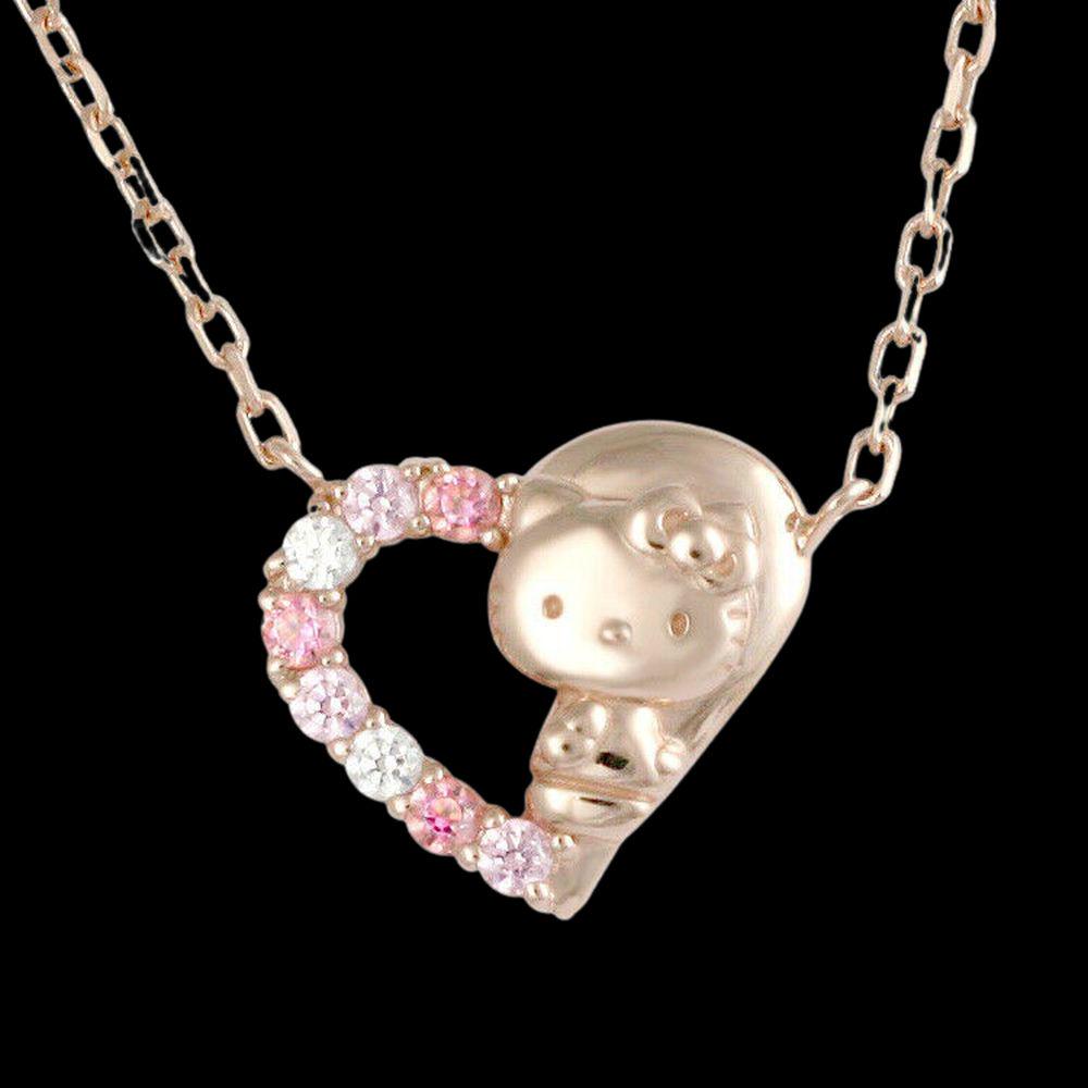 Authentic Sanrio necklace Hello Kitty Rainbow Heart: Condition: New chain length is 45cm ( Free adjuster type with adjustable length) charm size is 1.0cm x1.1cm Materials : 925 silver Cubic zirconia Silver color rhodium plating (discoloration prevention