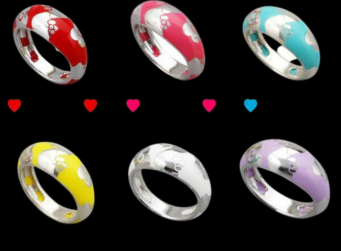 Authentic Sanrio Ring Hello Kitty Colorful Ladies: Condition: New Materials: Silver 925 acetate (rhodium coating) What you see in the pictures is all you receive. Pictures have all the accessories of the item. All Bidhaus items come with a 100 % money