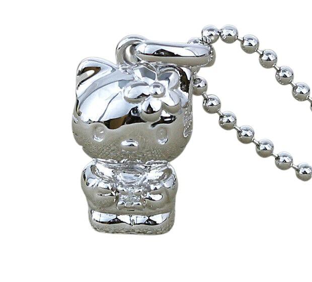 Authentic Sanrio necklace Hello Kitty Birthstone April: Condition: New chain length is 45cm charm size is 21mm9mm Materials : Silver 925 rhodium 1 diamond What you see in the pictures is all you receive. Pictures have all the accessories of the item. All B