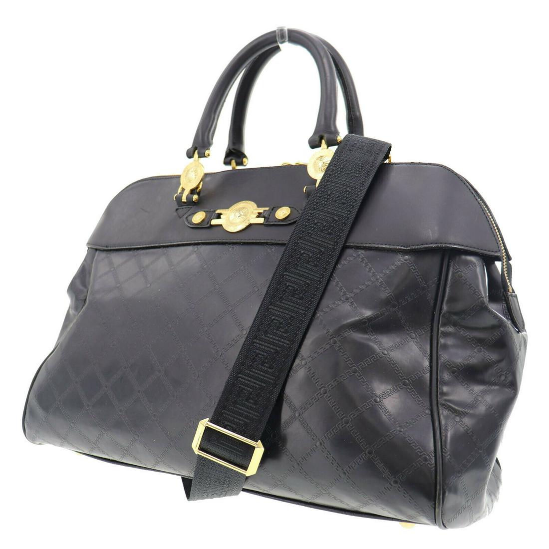Authentic GIANNI VERSACE Boston Bag: Brand: GIANNI VERSACE Model: Boston Bag Country of Origin: Italy Material: Nylon Color: Black Size (inch): medium All Bidhaus items come with a 100 % money-back authenticity guarantee. ALL SALES ARE F
