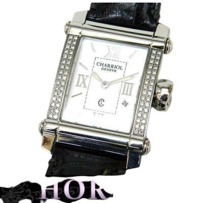 Authentic PHILIPPE CHARRIOL Ladies Columbus Quartz: Brand: name PHILIPPE CHARRIOL Product name Columbus COLVMBVS Quartz Diamond Bezel Black Leather Belt (Non-Genuine) size Case size: 25 x 38.5 mm (excluding crown) Breath inner circumference: 13.5 ~ 17c