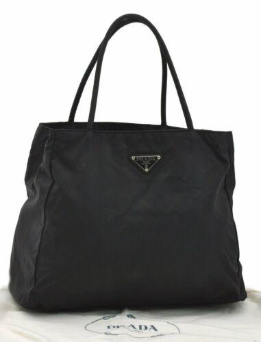 Authentic PRADA Hand Bag: Brand: PRADA Model: Hand Bag Country of Origin: Italy Material: Nylon Color: Black Bag Length: 12.2inches (31cm) Bag Height: 9.8inches (25cm) Bag Depth: 4.3inches (11cm) All Bidhaus items come with a 