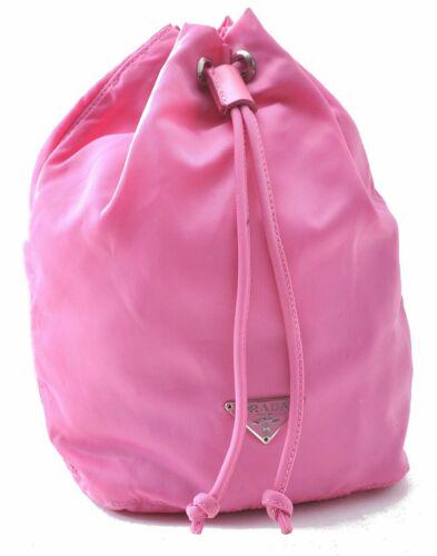 Authentic PRADA Pouch: Brand: PRADA Model: Pouch Country of Origin: Italy Material: Nylon Color: Pink Bag Length: 5.9inches(15cm) Bag Height: 8.3inches(21cm) Bag Depth: 3.9inches(10cm) All Bidhaus items come with a 100 % mo