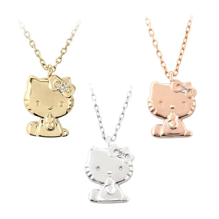 Authentic Sanrio necklace Hello Kitty 18 Gold Ladies: Condition: New chain length is 40cm pulling wheel 3cm with adjuster tube (can also be used as 37cm) charm size is 9mmx7mm Materials : K18 (18 gold) Diamond What you see in the pictures is all you rece