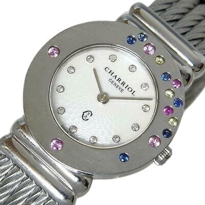 Authentic CHARRIOL Saint Tropez Rhinestone 028ST Ladies: Product Details Brand: CHARRIOL Model: 028ST Product name Saint-Tropez rhinestone Material SS Dial color silver Target ladies Movement quartz Waterproof everyday life Arm circumference about 15 cm Cas