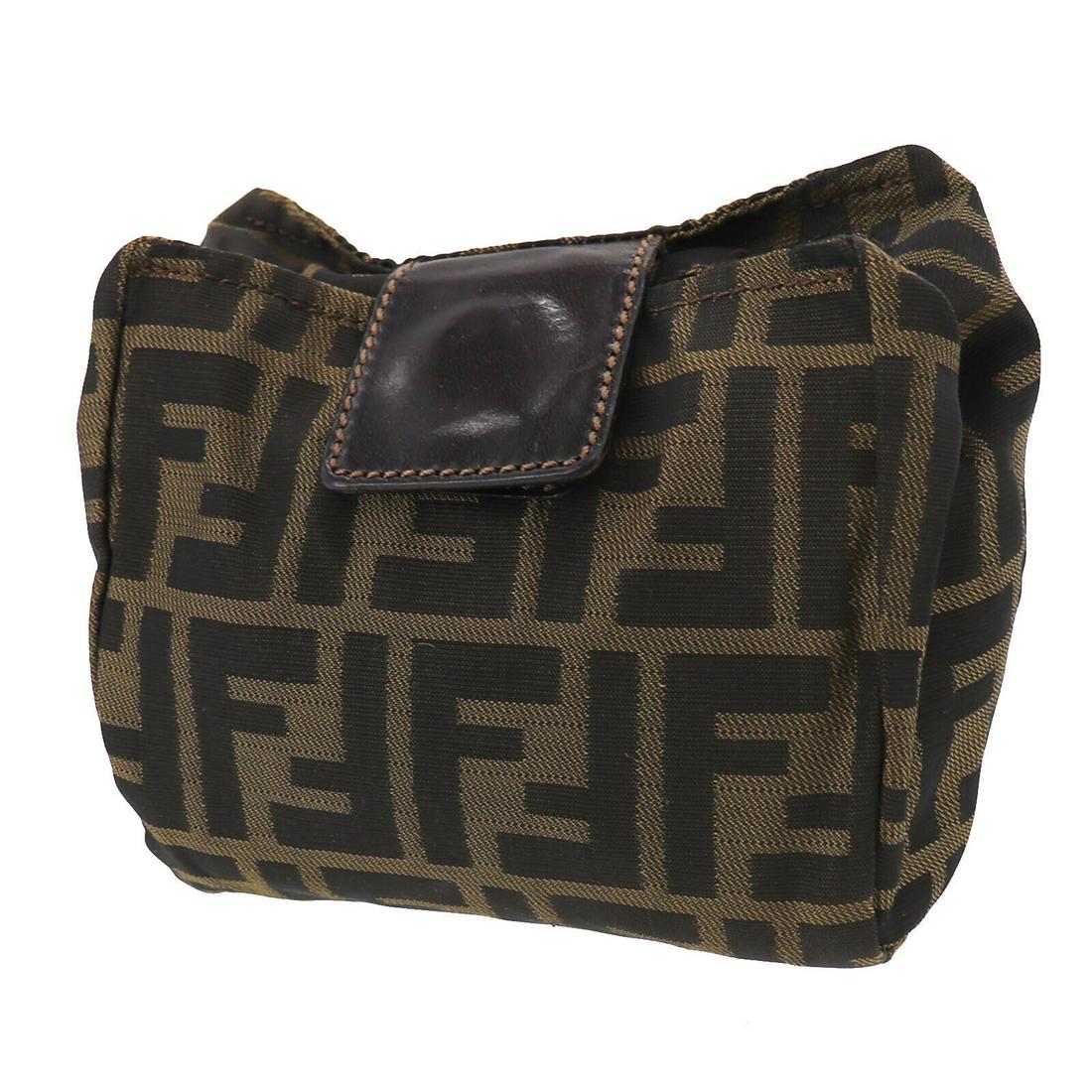 Authentic FENDI Pouch: Brand: FENDI Model: Pouch Country of Origin: Italy Material: Nylon Color: Silver Size (inch): mini All Bidhaus items come with a 100 % money-back authenticity guarantee. ALL SALES ARE FINAL. Please re
