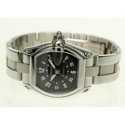 Authentic CARTIER Roadster LM W62004V3 self-winding men: Target: Men's Material: SS x SS Dial color: Black Movement: Automatic Ref.No: W62004V3 Serial: 703 CD Function / Features: Date Accessories: None (body only) Case size (w): About 37mm Belt size: Appro
